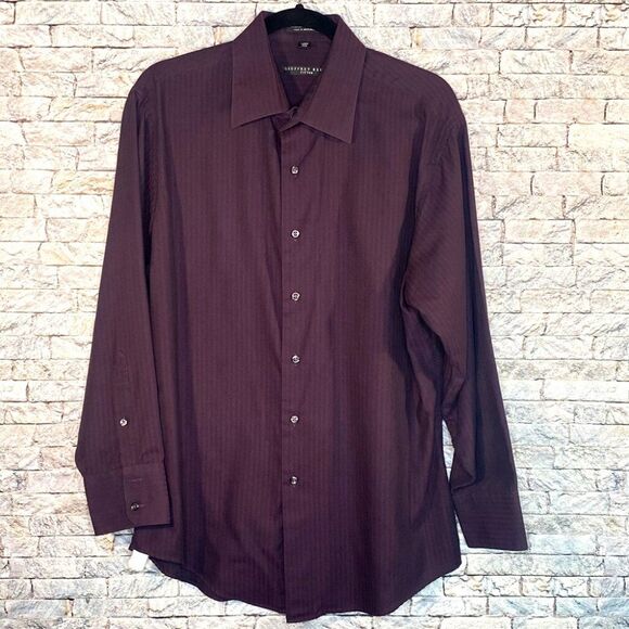 Geoffrey Beene Fitted Dress Shirt Size Large Long Sleeve - Picture 1 of 4